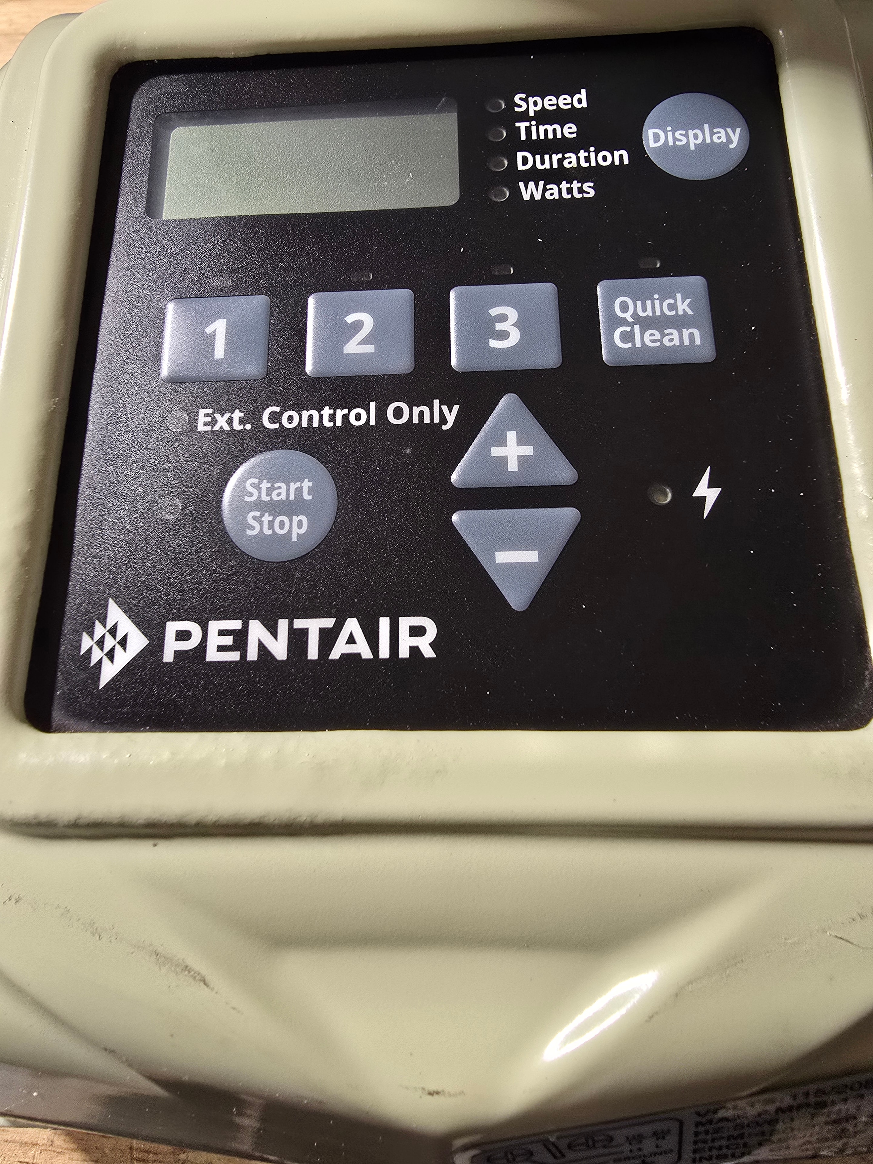 Pentair VST drive control panel — digital display and programming interface